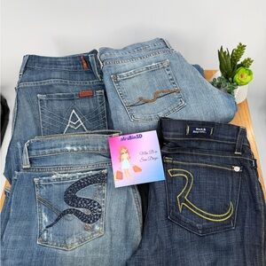 7 For All Mankind Dark and Light Blue Jeans Collection y2k. All in great shape